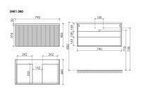 Тумба под раковину без столешницы Sancos Snob R 1.0 80 beige soft