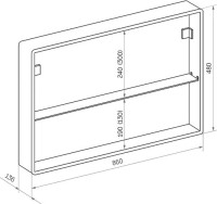 Зеркало-шкаф CONTINENT Tokio 90х53 с подсветкой