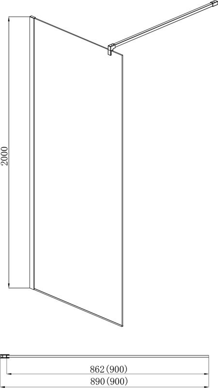 Душевая перегородка AQUATEK AQ WIW 09020CH 90x200 см