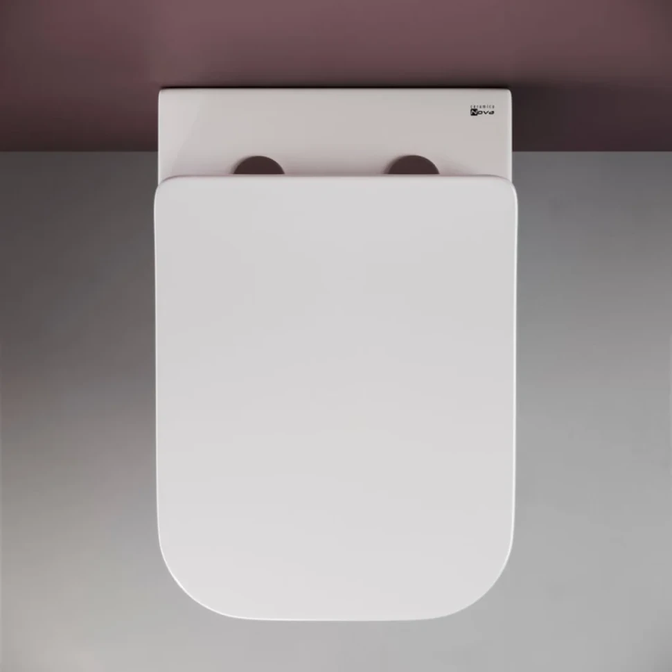 Комплект Унитаз подвесной Ceramicanova Metric CN3007 безободковый, с микролифтом + Инсталляция Envision CN1001W + Кнопка Round, белая