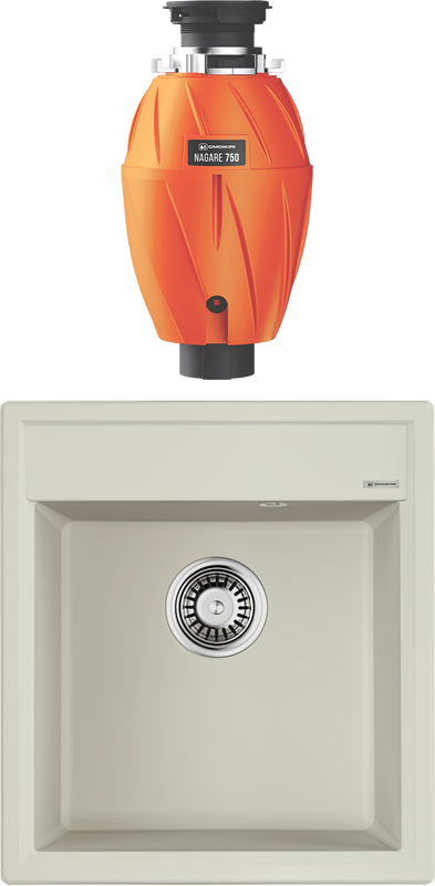 Комплект Мойка Omoikiri Daisen 46-PA пастила + Измельчитель Nagare 750