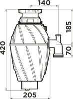 Комплект Мойка Omoikiri Daisen 46-PA пастила + Измельчитель Nagare 750