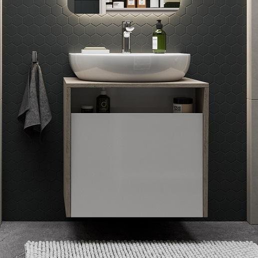 Тумба с раковиной KERAMA MARAZZI Buongiorno 60 дуб орегон, белая