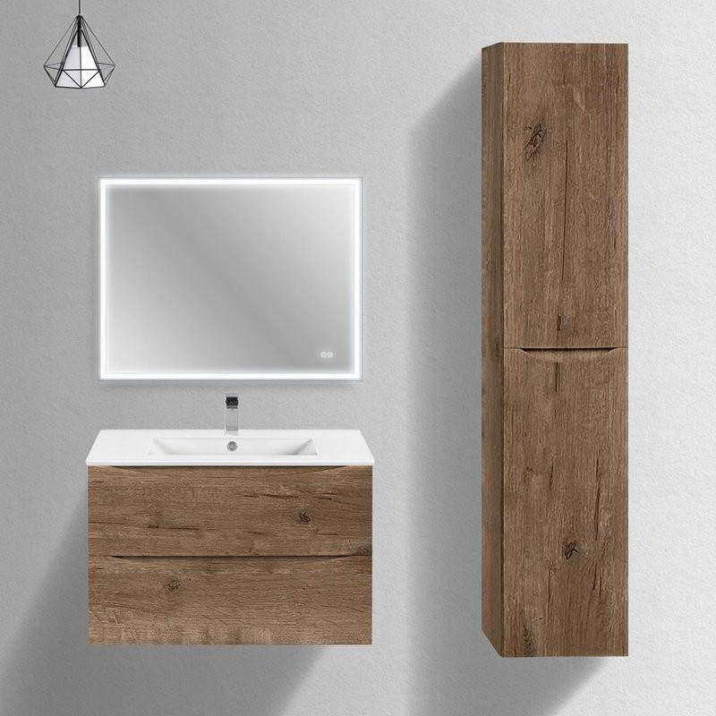 Мебель для ванной комнаты Vincea Mia Slim 80, 2 ящика, дуб винтаж