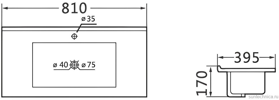 Мебель для ванной комнаты Vincea Mia Slim 80, 2 ящика, дуб винтаж