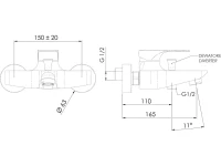 Смеситель для ванны с душем Remer Class Line L05 Смеситель для ванны с душем Remer Class Line L05