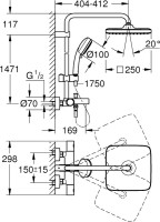 Душевая стойка Grohe Tempesta Cosmopolitan System 250 26691000 с термостатом