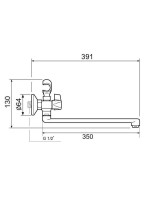 Смеситель с длинным изливом для ванны РМС SL116-140 хром Смеситель с длинным изливом для ванны РМС SL116-140 хром