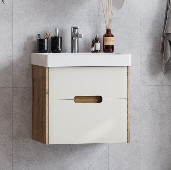 Тумба под раковину AQUATON Оливия 55 бежевый/дуб велл