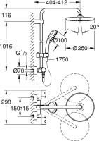 Душевая стойка Grohe Tempesta Cosmopolitan System 250 26670000 с термостатом, хром