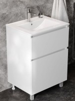 Тумба с раковиной Teymi Laina 60 напольная, матовая белая