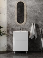 Тумба с раковиной Teymi Laina 60 напольная, матовая белая