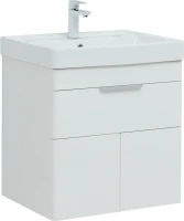 Тумба с раковиной Aquanet Ирис new 60 подвесная, 1 ящик, 2 дверцы