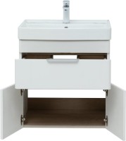 Тумба с раковиной Aquanet Ирис new 60 подвесная, 1 ящик, 2 дверцы
