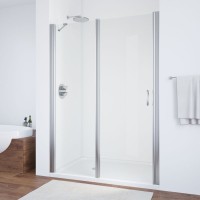 Душевая дверь в нишу Vegas Glass EP-F-1 150 08 01 L профиль глянцевый хром, стекло прозрачное