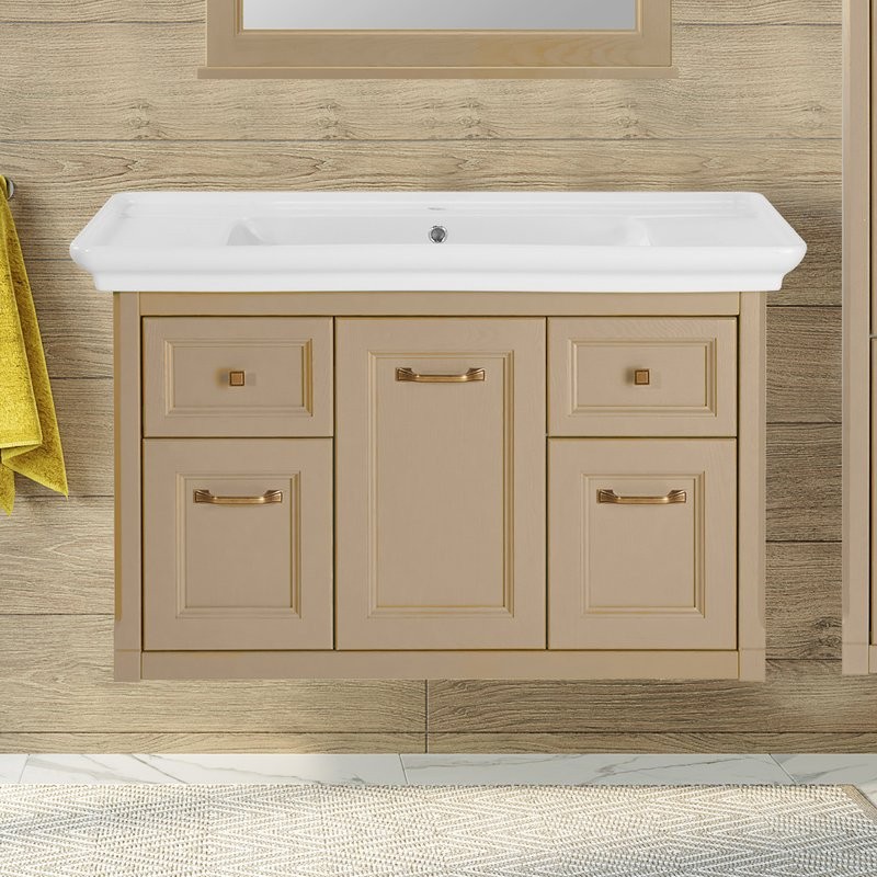 Тумба с раковиной ASB-Woodline Толедо 105 капучино