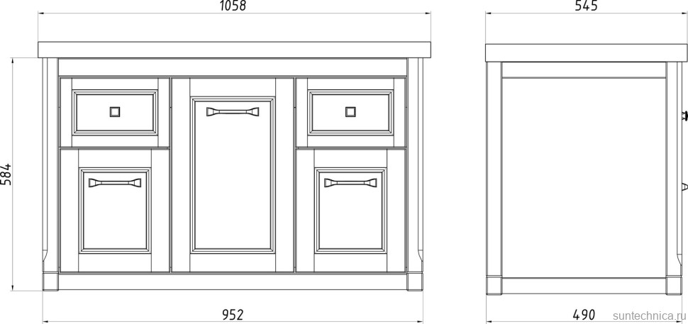 Тумба с раковиной ASB-Woodline Толедо 105 капучино