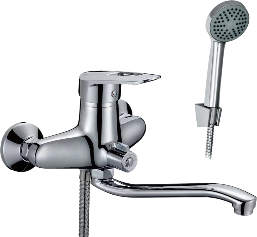 Смеситель с длинным изливом для ванны D-lin 452-2 D146452-2 хром