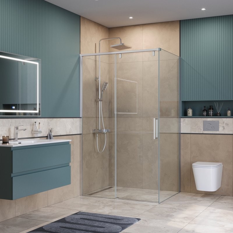 Душевой уголок BelBagno Soft Close-1 AH-1-120/90-C-Cr профиль хром