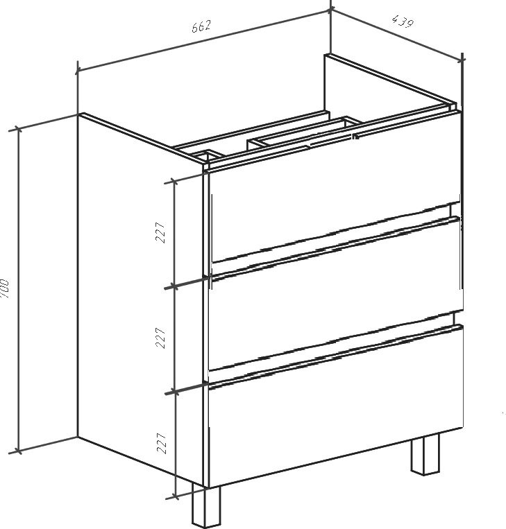 Мебель для ванной комнаты Bellezza Асти 70 напольная