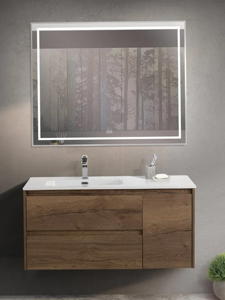 Тумба с раковиной BelBagno Kraft L, 100 2 ящика, дверца, rovere tabacco