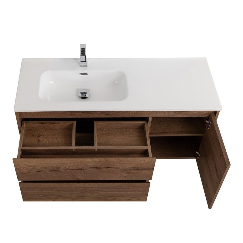 Тумба с раковиной BelBagno Kraft L, 100 2 ящика, дверца, rovere tabacco