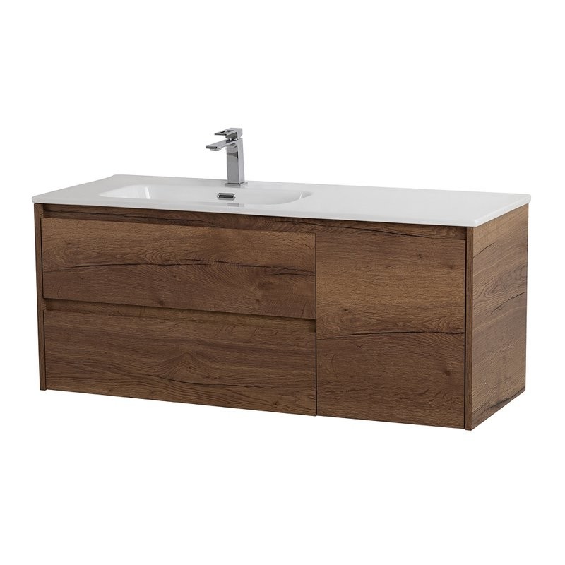 Тумба с раковиной BelBagno Kraft L, 100 2 ящика, дверца, rovere tabacco