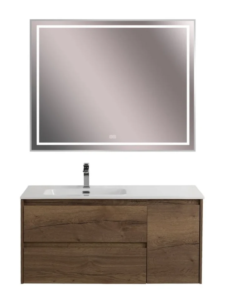 Тумба с раковиной BelBagno Kraft L, 100 2 ящика, дверца, rovere tabacco