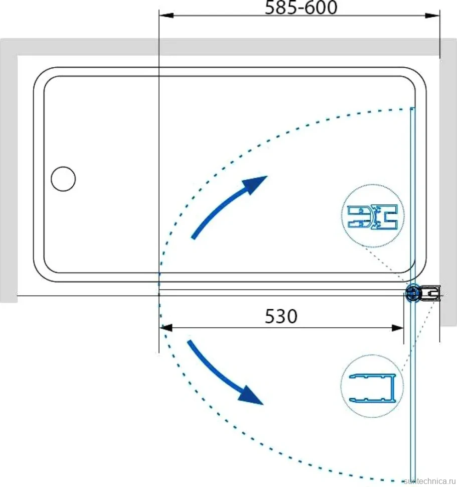 Шторка на ванну RGW Screens SC-109B 600x1500, профиль черный, стекло прозрачное