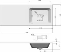 Тумба с раковиной Misty Чегет 120 R, под стиральную машину
