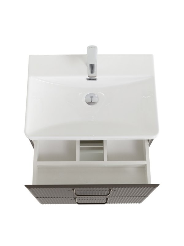 Мебель для ванной комнаты BelBagno Due 50 ручки матовый атласный никель, оружейная сталь