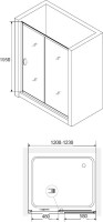 Душевой уголок RGW Passage PA-016+80 см 120x80x195 профиль хром, стекло матовое