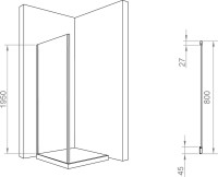 Душевой уголок RGW Passage PA-016+80 см 120x80x195 профиль хром, стекло матовое
