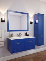 Тумба с раковиной Sanflor Ванесса 95, подвесная, индиго