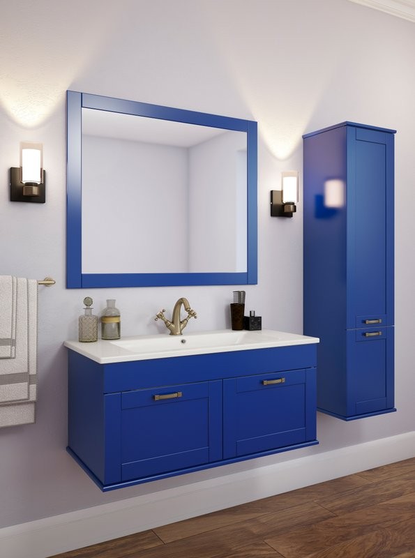 Тумба с раковиной Sanflor Ванесса 95, подвесная, индиго