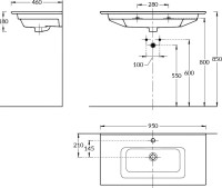 Тумба с раковиной Sanflor Ванесса 95, подвесная, индиго