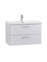 Мебель для ванной комнаты BelBagno Due 80 ручки хром полированный, bianco lucido