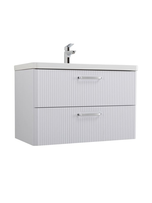 Мебель для ванной комнаты BelBagno Due 80 ручки хром полированный, bianco lucido