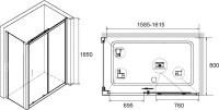 Душевой уголок RGW Classic CL-48B+80 см (158,5x161,5)x80x185 профиль черный, стекло прозрачное
