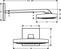 Душевой комплект Hansgrohe Raindance Select E 300 (3 jet) 26468400 + 27648400 + 26455000 + 15734400 + 15736400