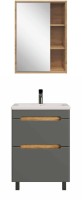 Мебель для ванной комнаты SanStar Diva 50 дуб вотан, графит софт, раковина Фостер 50
