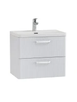 Тумба с раковиной BelBagno Due 50 ручки белые, белый металлик