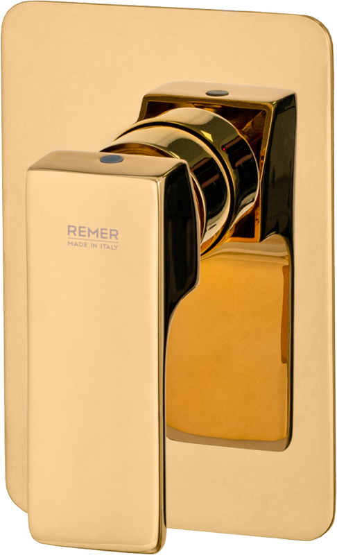 Встраиваемый смеситель для душа и ванны Remer Absolute AU30DO золотой глянцевый, С ВНУТРЕННЕЙ ЧАСТЬЮ
