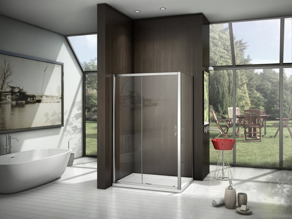 Душевой уголок Good Door Latte WTW+SP-C-WE 120x90 + очиститель для стекол