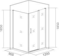 Душевой уголок Good Door Latte WTW+SP-C-WE 120x90 + очиститель для стекол