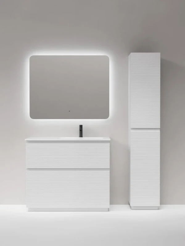 Мебель для ванной комнаты Sancos Folk Floor 100 правая напольная, bianco, раковина CN7015