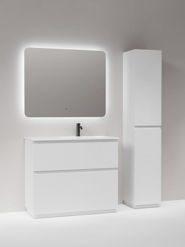 Мебель для ванной комнаты Sancos Folk Floor 100 правая напольная, bianco, раковина CN7015