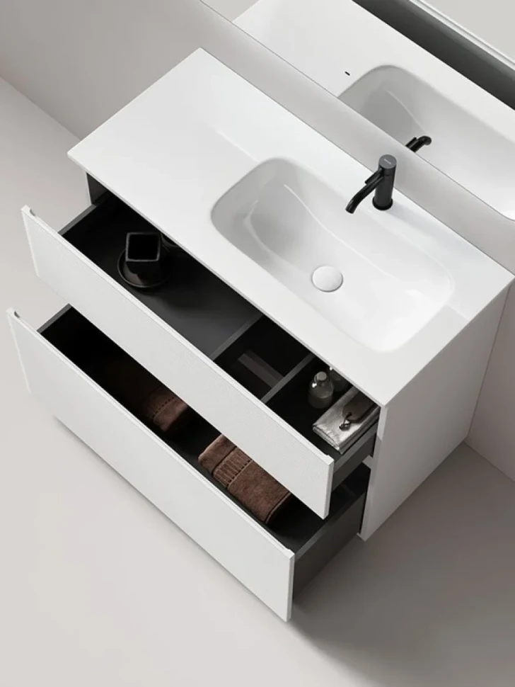 Мебель для ванной комнаты Sancos Folk Floor 100 правая напольная, bianco, раковина CN7015