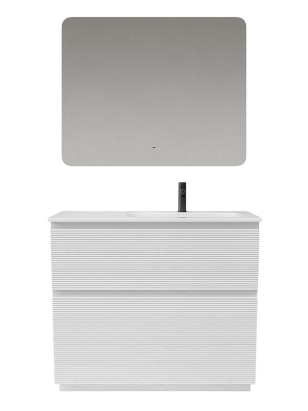 Мебель для ванной комнаты Sancos Folk Floor 100 правая напольная, bianco, раковина CN7015