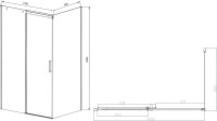 Душевой уголок Vincea Dice VSR-4D8014CLB 140х80 см, профиль черный